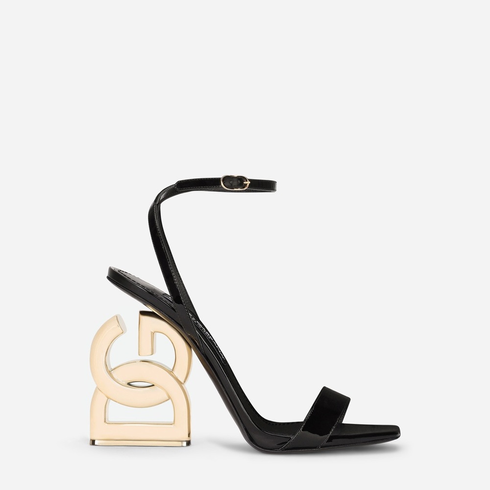 Dolce & Gabbana Black and Gold Heels with Sculptural Design